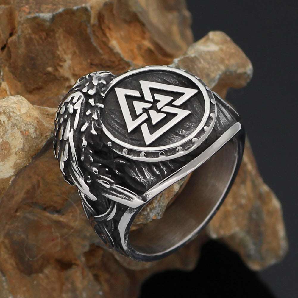 Steel Ring - "Nordic Crown"