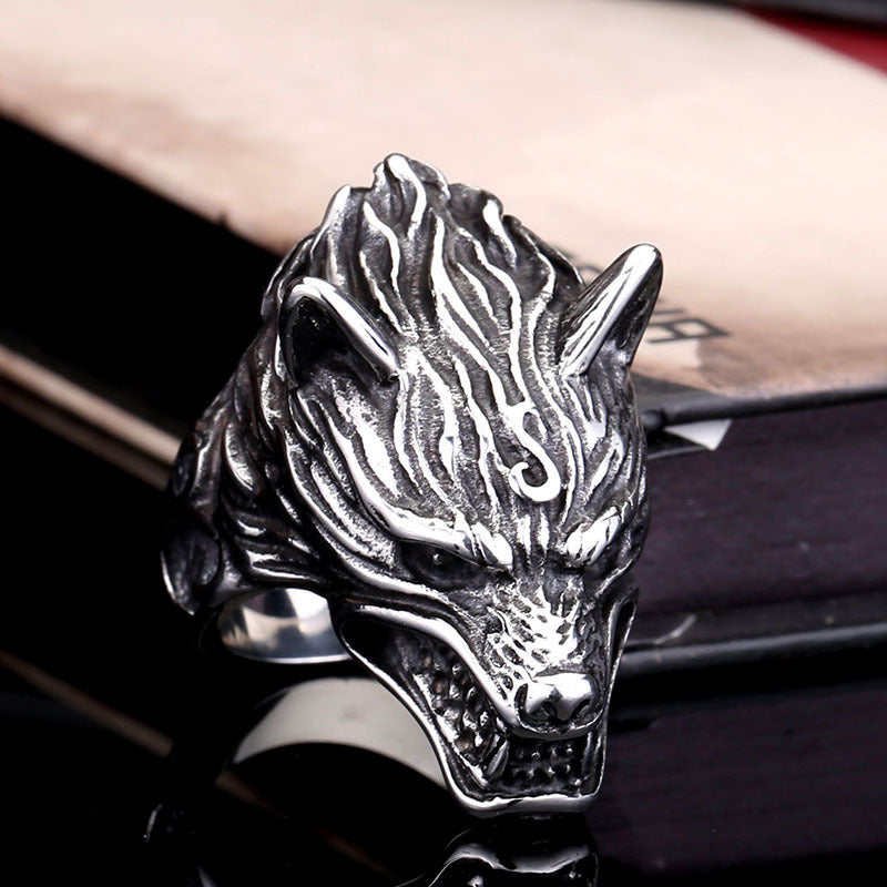 Steel Ring - "Nordic Wolf"