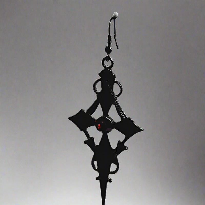 Steel Earrings - "Goth Rhinestone"
