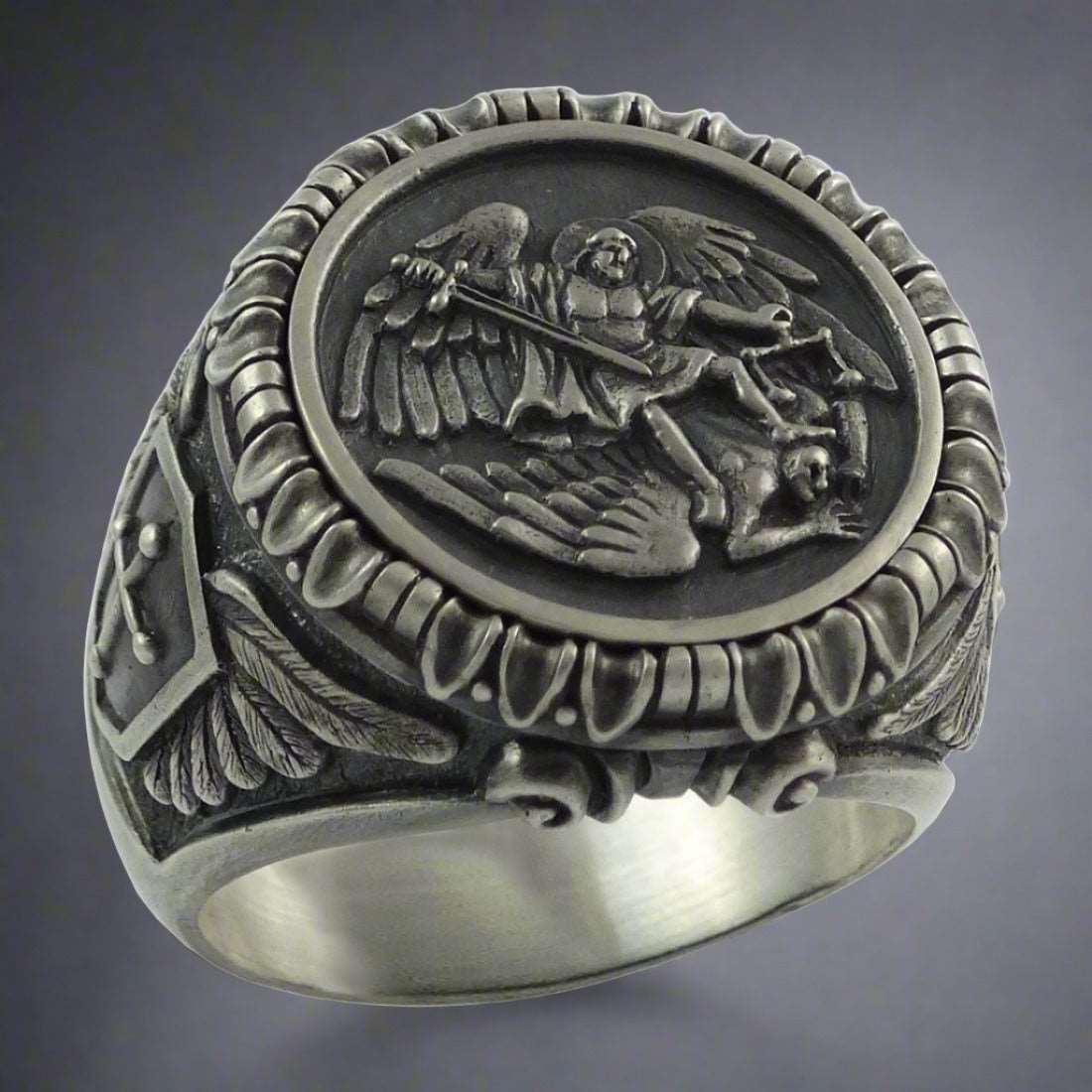 Steel Ring - "Saint Michael"