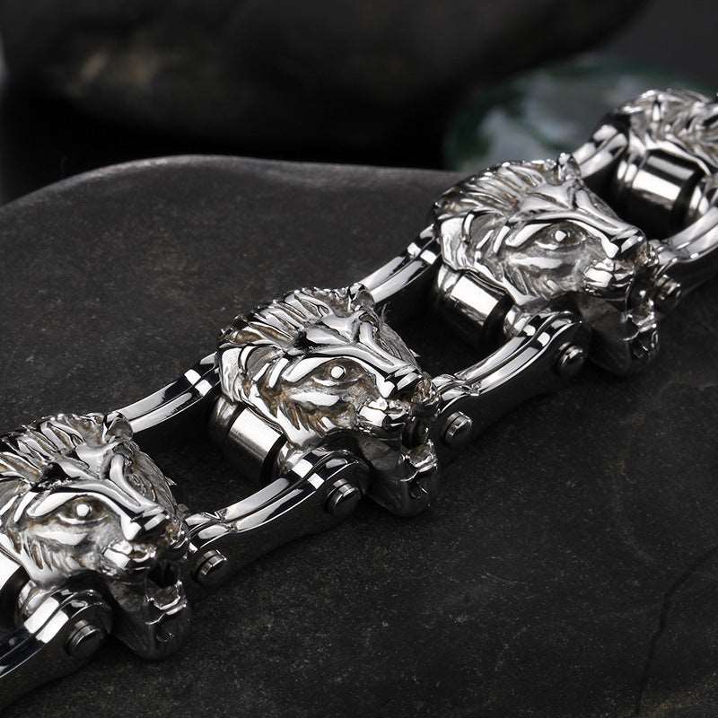 Steel Bracelet - "King's Head"