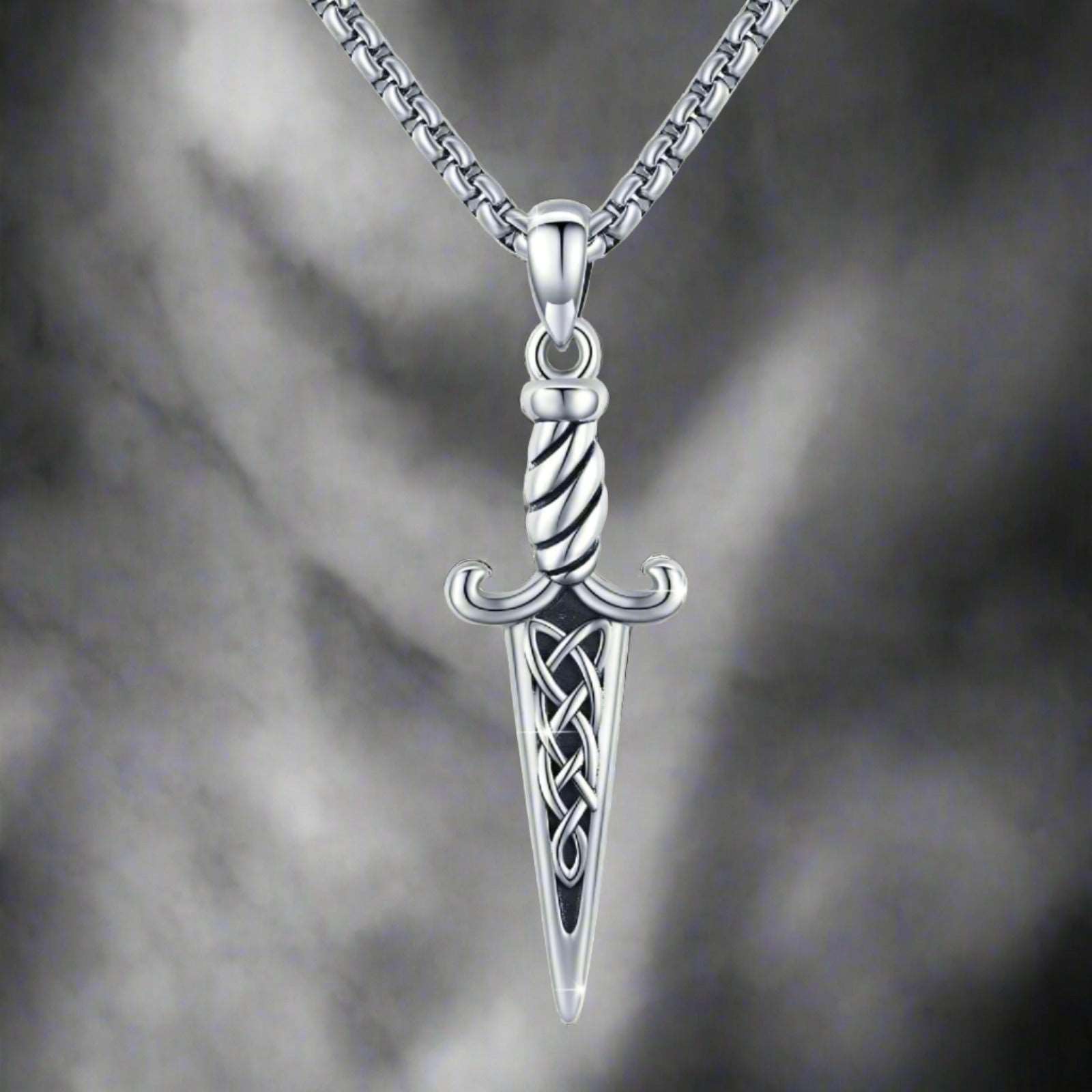 Silver Necklace - "Celtic Sword"