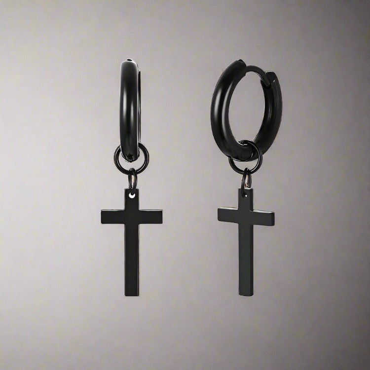 Steel Earrings - "Cross"