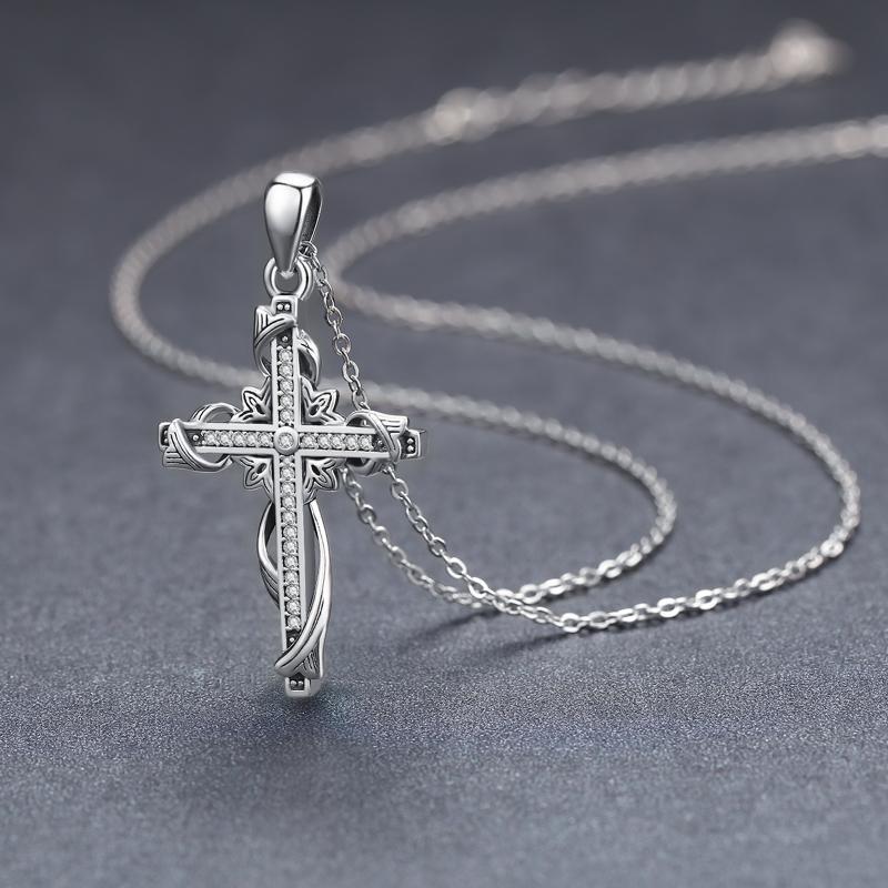 Silver Necklace - "Cross"