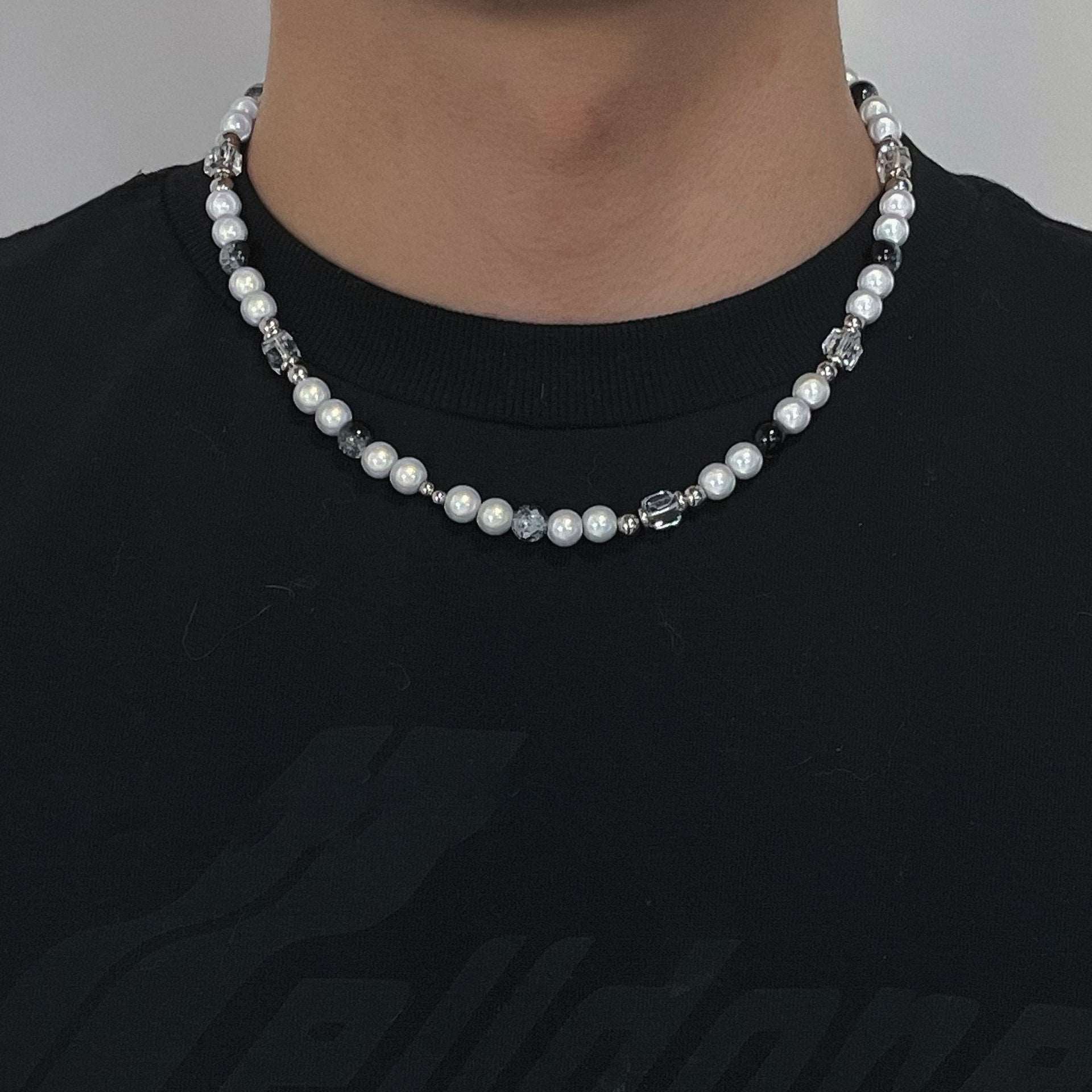 Steel Necklace - "Pearls Reflect"