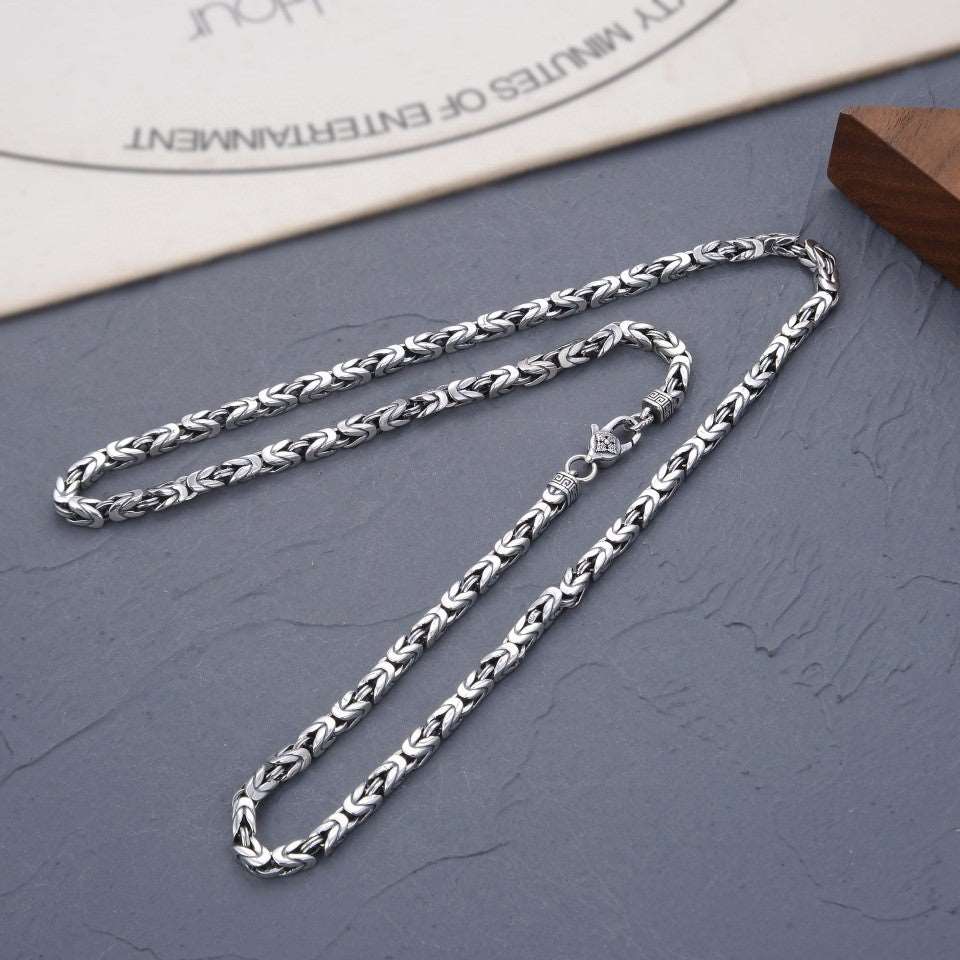 Silver Necklace - "Flower Chain"
