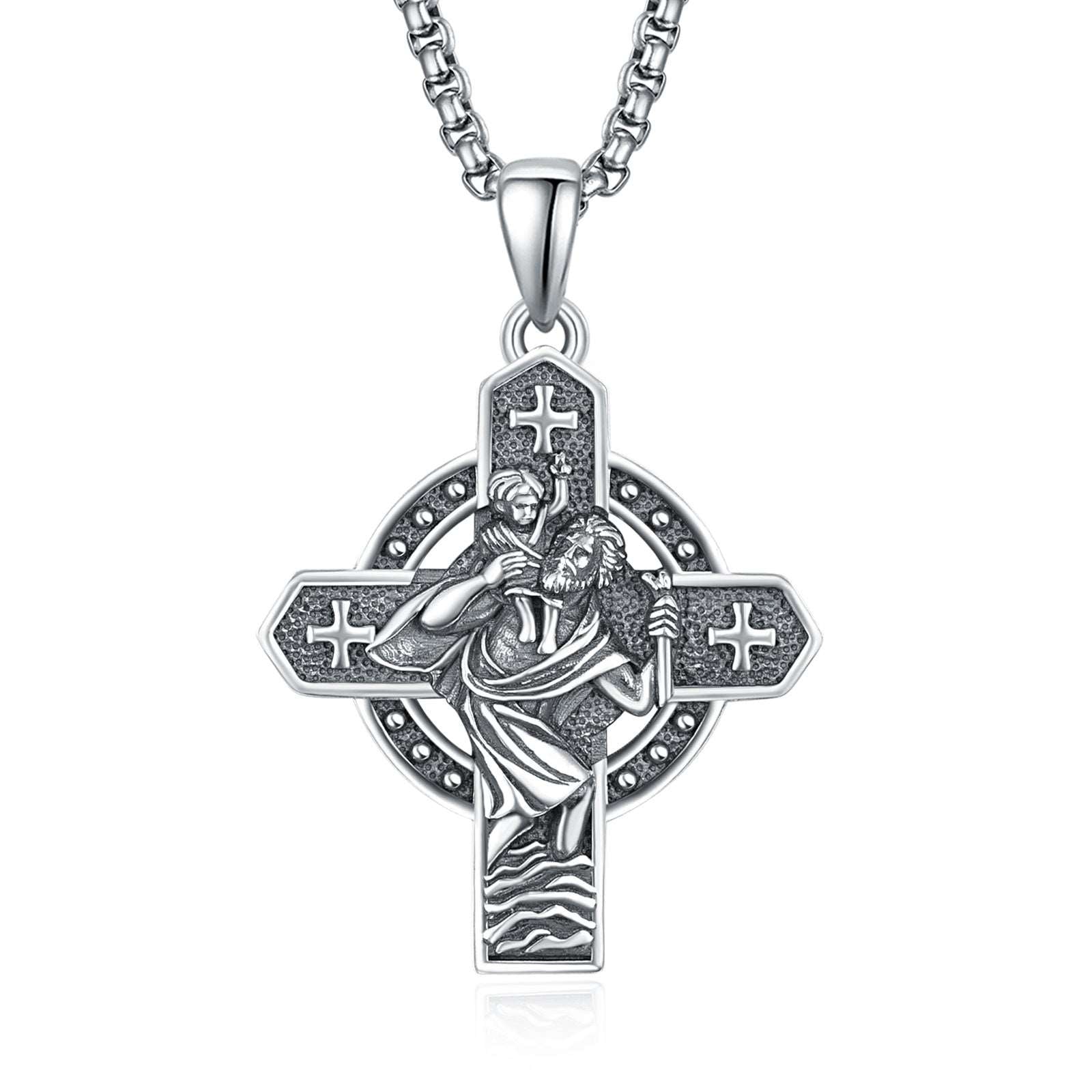 Silver Necklace - "St. Christopher"